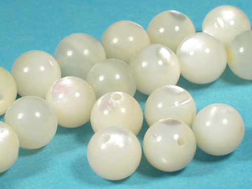Tectus-Perlmutt-Beads weiß ~0,8cm (x3)