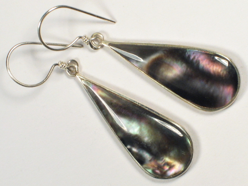 Black Rainbow earring pair w/silver 3,5cm