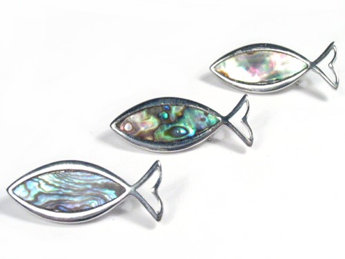 Fish brooch from Paua ~3,5cm