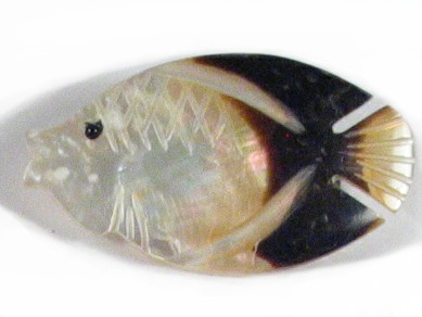 Perlmutt-Brosche Fisch#4 ID ~3cm