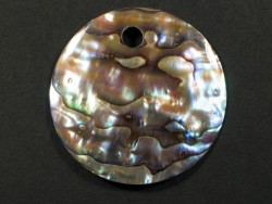 Paua-Abalone Scheibe 4cm m/0,4Bohrung