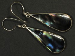 Black Rainbow earring pair w/silver 3,5cm