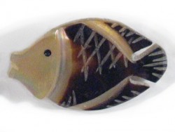 Perlmutt-Brosche Fisch#4 ID ~3cm